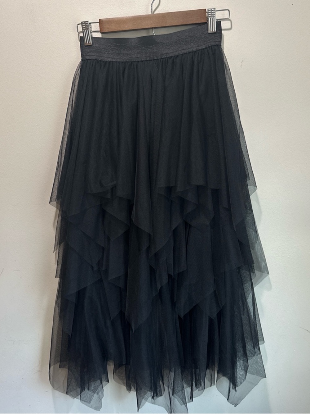 Free People Black Layered Tulle Maxi Skirt